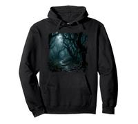 Dark Forest Surreal Abstract Distortion Landscape Graphic Pullover Hoodie