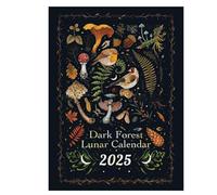 Dark Forests Lunar Calendar 2025 Wall Hanging Calendar with 12 Original Wall Illustrations Calendars Monthly Planner for Home Office Art House Decor