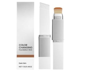 Dark Foundation,Color Changing Foundation,Concealer Cream with Brush,Restore The Natural of Skin,Formula for Gentle Use,Natural Makeup Effect,Waterproof and Long-Lasting,Dark Skin Tone