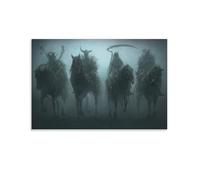 Dark Four Horsemen of The Apocalypse Poster Decorative Painting Canvas Wall Posters And Art Picture Print Modern Family Bedroom Decor Posters 12x18inch(30x45cm)