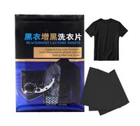 Dark Garment Restorer- Deep Pigment Sheets, 12x9cm Dimension Laundry Film, Fiber Smoothing Colour Fixative, 50 Count Portable Fabric Care | Black Dye For Faded Cotton T-Shirts Restores