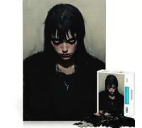Dark Gaze - Mysterious Woman 1000 Piece Jigsaw Puzzles for Teenagers Logic Game Accurate Edge Hard Challenge Night Play (38x52cm)