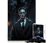 Dark Gentleman Portrait with Smoke Jigsaw Puzzles for Adults 1000 Piece Mindful Game Clean Cut Happy Challenge Birthday Present (38x52cm)