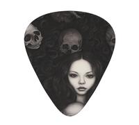 Dark girl Guitar picks in thin, medium, and thick sizes, 12-piece set, suitable for electric guitar and various instruments