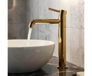 Dark Gold Tall Basin Mixer Tap Single Lever Monobloc