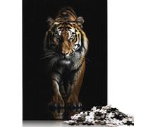 Dark Gold Tiger Animal Puzzle Fun Premium Cardboard Jigsaw Puzzle for Adults Teen 1000pcs (75x50cm)