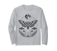 Dark Gothic Aesthetic Moth Oracle Hawkmoth Moon Long Sleeve T-Shirt