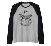 Dark Gothic Aesthetic Moth Oracle Hawkmoth Moon Raglan Baseball Tee