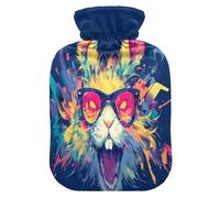 Dark Gothic Aesthetics Terror Rabbit Water Bottle for hot Water with Soft Cover, 2L Warm Compress for Menstrual Cramps, Pain Relief, Bolsa de calor para Dolor Menstrual