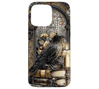 Dark Gothic Crow Raven Books Candle Scene Case for iPhone 15 Pro Max