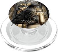 Dark Gothic Crow Raven Books Candle Scene PopSockets PopGrip for MagSafe