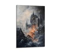 Dark Gothic Dracula's Castle Vampire Wall Art Canvas Poster Great for Bedroom Entryway Study Gothic Themed Home Apartment Decor 08x12inch(20x30cm)