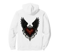 Dark Gothic Fantasy Heart With Wings Pullover Hoodie