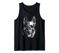 Dark Gothic German Shepherd Dog Grunge Aesthetic Skull Art Tank Top