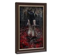 Dark Gothic Ghost Longhorn Woman Canvas Poster Bedroom Decor Landscape Office Room Decor Gift 12" L X 18" W