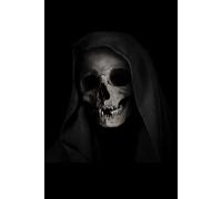 Dark Gothic Grim Reaper Santa Muerte Black Robed Skeleton Skull Lined Softcover 6''x 9'' Notebook / Journal 120 pages