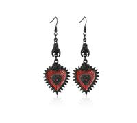 Dark Gothic Halloween Earrings for Men and Women Sacred Heart Evil Eye Dangle Earrings Vintage Rose Heart Drop Hook Earring Goth Vampire Bat Earring Gothic Mexican Folk Art Statement Jewelry Horror