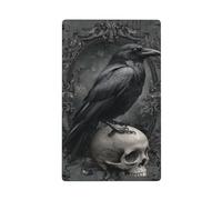 Dark Gothic Raven On A Human Skull Single Toggle Blank Wall Plate Light Switch Cover Decorative 1 Gang for Kitchen Room Bathroom Size 11.4x7cm