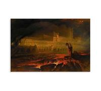 Dark Gothic Scene of Demons Dancing Wildly - Art Decorative Print Canvas Poster Bedroom Decor Landscape Office Room Decor Gift 08x12inch(20x30cm)