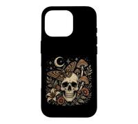 Dark Gothic Skull Butterfly Mushroom Botanical Cottagecore Case for iPhone 16 Pro