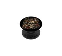 Dark Gothic Skull Butterfly Mushroom Botanical Cottagecore PopSockets Adhesive PopGrip