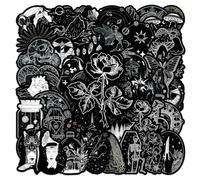 Dark Gothic Stickers 50Pcs Waterproof Cool Dark Goth Stickers for Kindle Water Bottle Laptop Journal Scrapbook Aesthetic Black Stickers for Adults Teens