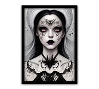 Dark Gothic Wedesday Wall Art Framed Print Makes a Perfect Gothic Wednesday Gift. Demonic wall art theme artwork