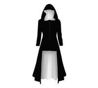 Dark Gothic Women's Hooded Dresses, Halloween cosplay nun witch pirate costume Plus Size Fancy Dress costumes.,Black,M