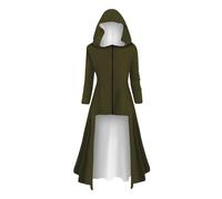 Dark Gothic Women's Hooded Dresses, Halloween cosplay nun witch pirate costume Plus Size Fancy Dress costumes.,Green,XL