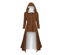 Dark Gothic Women's Hooded Dresses, Halloween cosplay nun witch pirate costume Plus Size Fancy Dress costumes.,Orange,XL