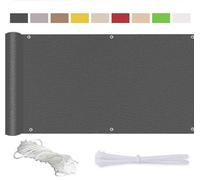 Dark Gray Balcony Cover - Heavy-Duty Waterproof Polyethylene UV-Resistant Windproof Garden Barrier with Cable Ties - 270 x 380 cm Outdoor Protection