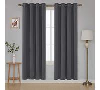 Dark Gray Lined Window Curtains 100x220cm 2 Panels Noise Reducing Privacy Blinds Easy Care Home Fashion Window Treatment for Villa & Hall