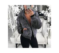 (Dark Gray, M) Bear Teddy Womens Coat Jacket Winter Warm Hooded Fur Overcoat Outwear Fluffy