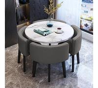 Dark Gray Office Recept Table Set Round Meeting & Conference Table with Chairs Cact Coffee Table for Smals Modern Design for Office & Home Use