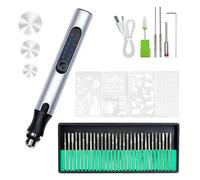 (dark gray, One size) USB Cordless Rotary Tool Kit Woodworking Engraving Pen DIY For Jewelry Metal Glass Mini Wireless Drill Hand Tool Silver