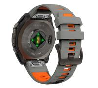 (Dark Gray Orange, QuickFit 22mm) 1:1 Fenix8 Watch Band For Garmin Fenix 8 47mm 51mm E 7 7X 6 6X 5 5X/Epix Pro/Enduro 3 QuickFit 22mm 26mm Silicone Strap Bracelet
