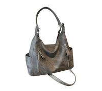 dark gray PU Tote and Hobo Bags for Women - Large Slouch and Crescent Shoulder Bags - Work Tote Handbag