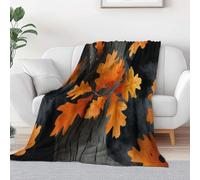 Dark Gray Single Size Throw Blanket Kids Boys Girls, Surrealism Nature Leaves Pattern Printed Throw Blanket - Fluffy Soft Cozy Plush Blanket for Couch Bed Sofa, 59 × 80 inch