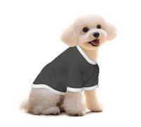 Dark Gray Solid Print Cotton Dog T Shirt Breathable Soft Pet Clothes, for Small Medium Large Dogs Cats