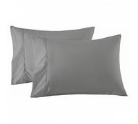 Dark Gray Standard Pillowcases Set of 2 100% Egyptian Cotton 1000 TC Pillow Cases with Long Staple Cotton & Sateen Weave, Silky Soft Hotel - Like Bed Pillow Covers for Comfy Sleeping, Snug Fit