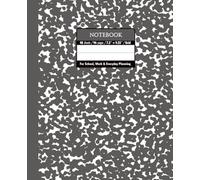 Dark Gray & White Marble Composition Notebook - Grid, 96 Pages, 7.5" × 9.25", Soft Matte Cover: Perfect for math, science, design projects, journaling, and daily planning
