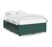 vidaXL Bed Frame without Mattress Dark Green 140x190 cm Velvet (3285009), Green