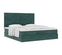 (dark green, 160 x 200 cm) vidaXL Ottoman Bed Frame with Mattresses Bed Base Mattress Foundation Velvet