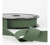 Dark Green 3m 100% Cotton Tape - Soft, Flexible Binding for Bunting, Aprons & Crafts - 25mm Wide - Packaged Cut Length, no Joins