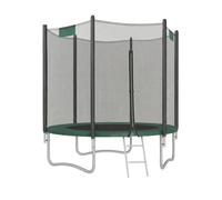 (Dark Green) 6 ft Kids Trampoline, Trampoline with Enclosure Net, Safety Pad, Ladder, Steel Frame