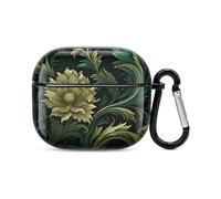 Dark Green and Green Style Bluetooth Earbuds Case Cover Full Body Shockproof Protection Hard Case Support Wireless Charging with Keychain Personalized Gift for AirPods 3