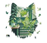Dark Green and Green Style Jigsaw Puzzle 175PCS Wolf Head Design Puzzle Wooden Jigsaw Puzzles for Adults Families