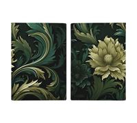 Dark Green And Green Style Passport Holder, ID Card Protector Case Passport Holder with Slot Passports Travel Wallet Document Cover for Women And Men