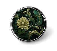Dark Green And Green Style Round Badge Cute Brooch Hats Jackets Decor Personalized Lapel Pin Clothing Jewelry Accessories for Wedding Party Gift