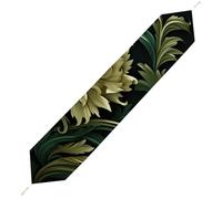 Dark Green and Green Style Table Runner for Dining Table, Short Plush Runners Washable & Durable Tablerunner Modern Home Decor for Wedding, Kitchen, Holiday 229*33cm